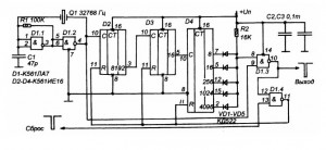 Схема генератора суточных импульсов