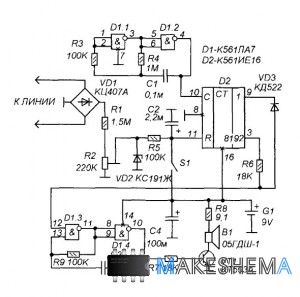 Схема сигнализатора телефона - повесьте трубку