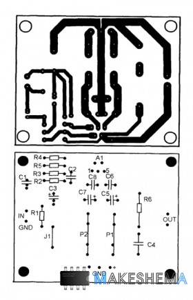 Схема усилителя мощности на микросхеме LM1875