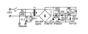 Схема автомата защиты от выбросов напряжения