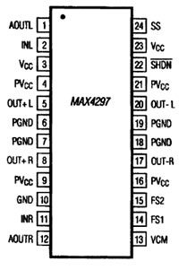 Микросхема MAX4297 усилитель класса D