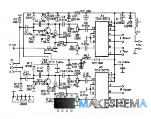 Схема усилителя mp3 плеера 20W