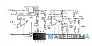 Схема простого электронного термометра