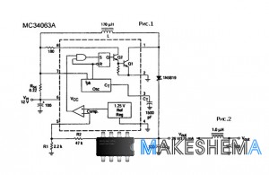 Схема импульсного стабилизатора на микросхеме MC34063A