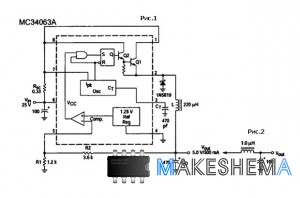 Схема импульсного стабилизатора на микросхеме MC34063A