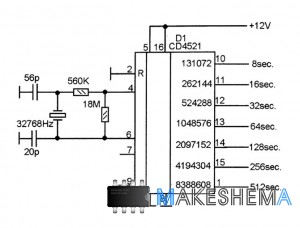 Схема таймера на CD4060